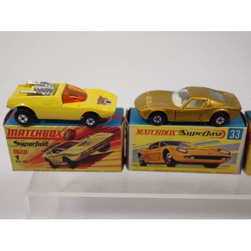 403 - Matchbox Superfast 40 Guildsman 1, 66 Mazda RX500, 1 Mod Rod, New 33 Lamborghini Miura P400, 20 Lamb... 