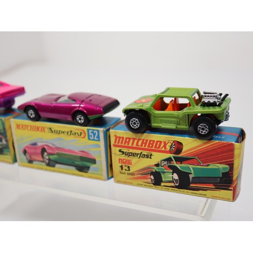 404 - Matchbox Superfast New 52 Dodge Charger MKIII, 70 Dodge Dragster, 13 BAJA Buggy + Texaco Scorchers 5... 