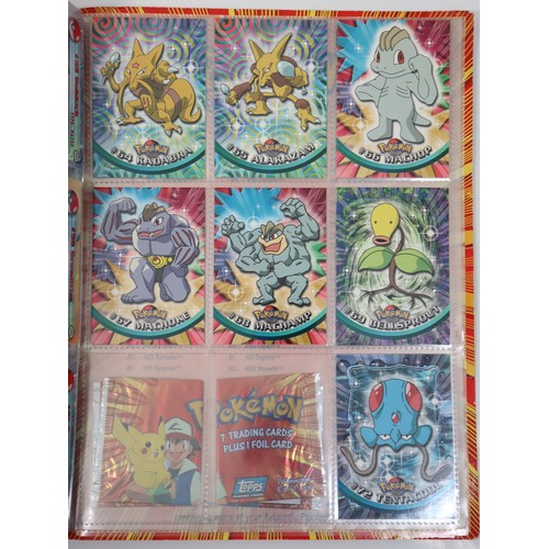 400 - Topps Pokemon TCG Complete Series 1 including doubles in original folder - Cards in excellent to nea... 