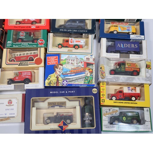 399 - A quantity of die-cast Lledo & Corgi scale models of commercial livery vehicles