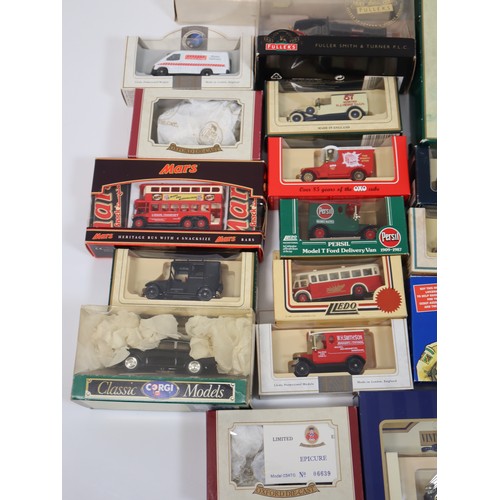 399 - A quantity of die-cast Lledo & Corgi scale models of commercial livery vehicles