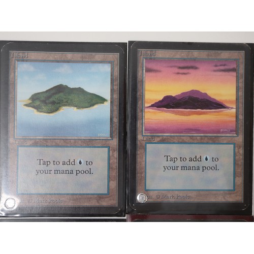 416 - Magic The Gathering TCG - Island (2), Mountain, Plains (2), Swamp (3) - Alpha