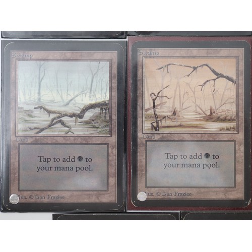 416 - Magic The Gathering TCG - Island (2), Mountain, Plains (2), Swamp (3) - Alpha