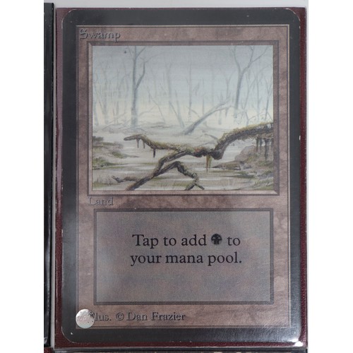 416 - Magic The Gathering TCG - Island (2), Mountain, Plains (2), Swamp (3) - Alpha