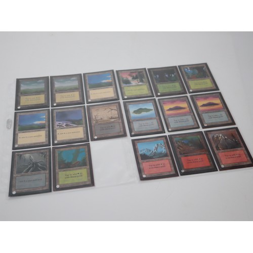 421 - Magic The Gathering TCG - Beta Basic Land Type Forest (4), Island (3), Mountain (3), Plains (5), Swa... 