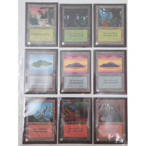 421 - Magic The Gathering TCG - Beta Basic Land Type Forest (4), Island (3), Mountain (3), Plains (5), Swa... 