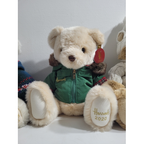 Four collectable Harrods Teddy Bears including The Annual bear