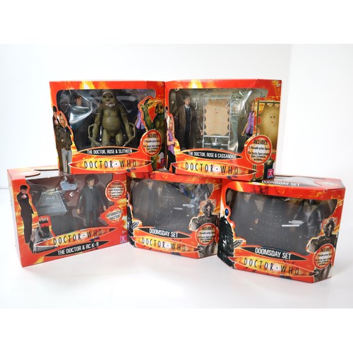 Doctor Who Action Sets by Character Options includes The Doctor & RC K-9, The Doctor, Rose & Slitheen, Doomsday Set, Doomsday Set & The Doctor, Rose & Cassandra - Boxed Sealed