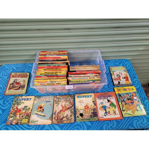 Collection of vintage books and annuals including Rupert the bear ...