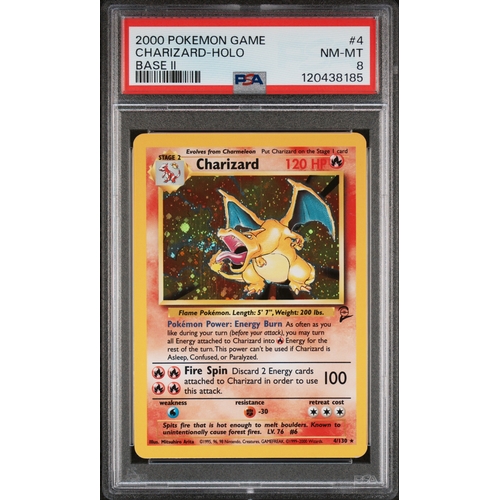 104 - Pokemon Trading Card Game - 1999 Charizard 4/130 Base Set 2 Holo PSA 8 - Near Mint - Mint