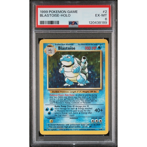 107 - Pokemon Trading Card Game - 1999 Blastoise 2/102 Holo PSA 6 - Excellent - Mint
