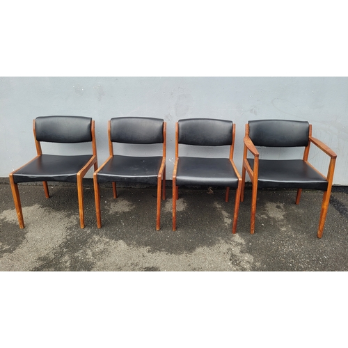 512 - Set of 4 Bramin Danish Dining chairs Designed by H.W Klein