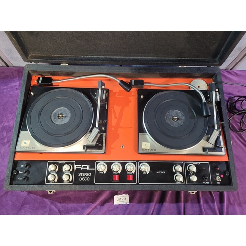 414 - Vintage FAL Stereo Disco DJ Double Turntable Unit.

Vintage FAL Stereo Disco portable DJ unit featur... 