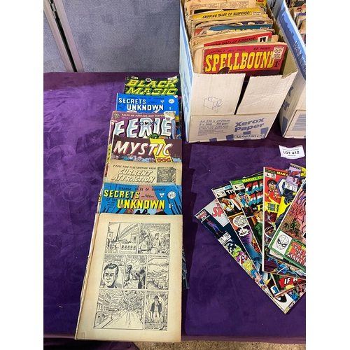 412 - A Quantity on Vintage Collectable comics including Marvel , Spellbound, Secrets unknown and Sinister... 