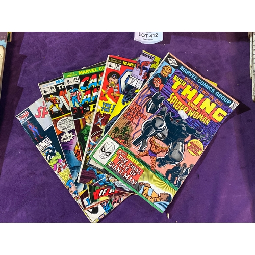 412 - A Quantity on Vintage Collectable comics including Marvel , Spellbound, Secrets unknown and Sinister... 