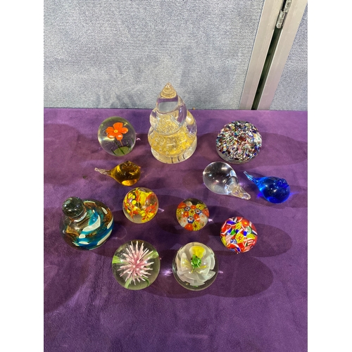 421 - A quantity of Collectable glasswares including, Bowls, Decanters, Paper weights and some Napkin ring... 