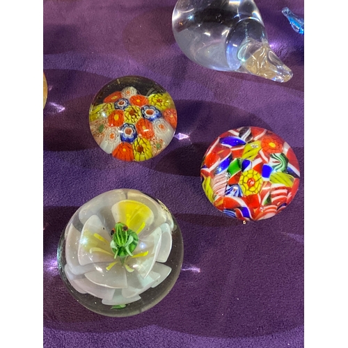 421 - A quantity of Collectable glasswares including, Bowls, Decanters, Paper weights and some Napkin ring... 