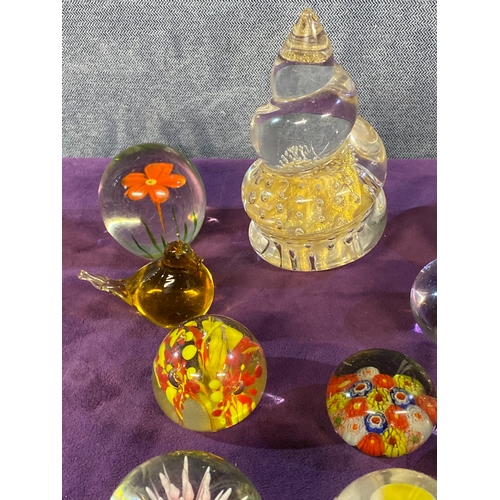 421 - A quantity of Collectable glasswares including, Bowls, Decanters, Paper weights and some Napkin ring... 