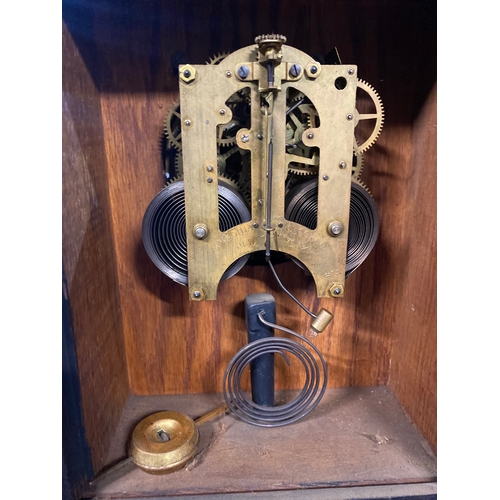 436 - Three Clocks including Ansonia Clock co Mantle clock, Knight & Gibbins clock and Large Excelsior Ger... 