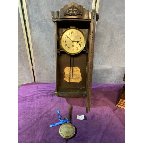 436 - Three Clocks including Ansonia Clock co Mantle clock, Knight & Gibbins clock and Large Excelsior Ger... 