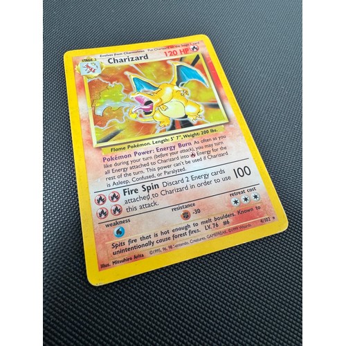145D - Pokemon Trading Card Game - Charizard 4/102 Base Set Unlimited - Medium Played