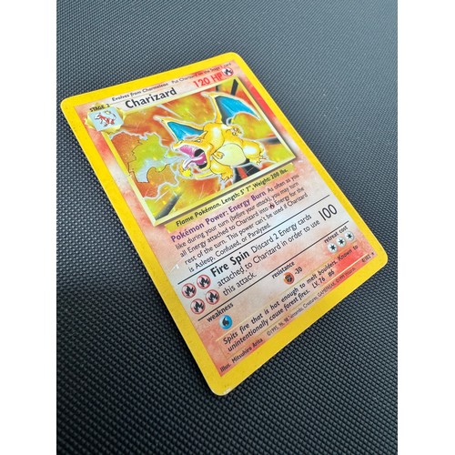 145D - Pokemon Trading Card Game - Charizard 4/102 Base Set Unlimited - Medium Played