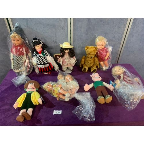 438 - A Collection of miscellaneous dolls including Pelham Puppet Marlborough Wilts