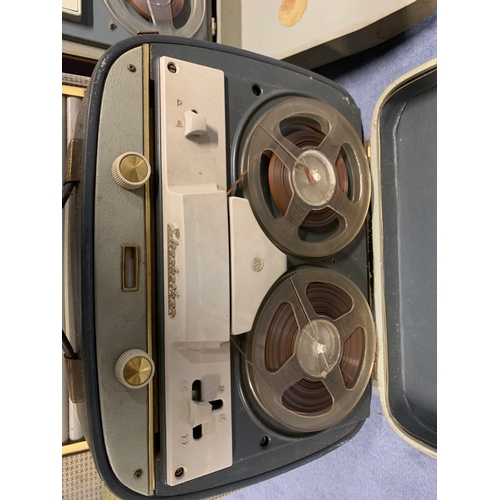 449 - A vintage collection of 2 Turn tables and reel to reel tape recorders including EAR Record player, E... 