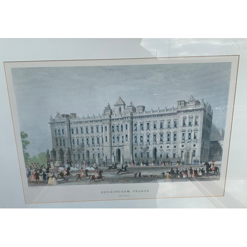 520 - 4 Large framed prints of various landmarks including Buckingham Palace and Hyde Park