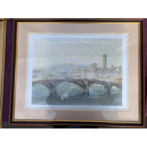 520 - 4 Large framed prints of various landmarks including Buckingham Palace and Hyde Park