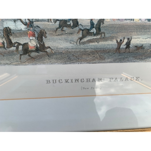 520 - 4 Large framed prints of various landmarks including Buckingham Palace and Hyde Park