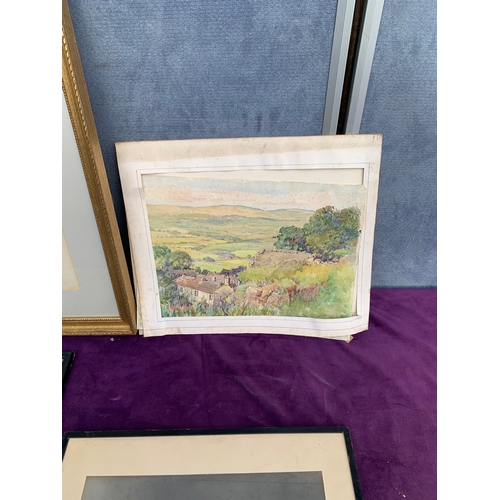 522 - Two signed prints, Original landscape scene and Two framed prints/photographs depicting a lake in th... 