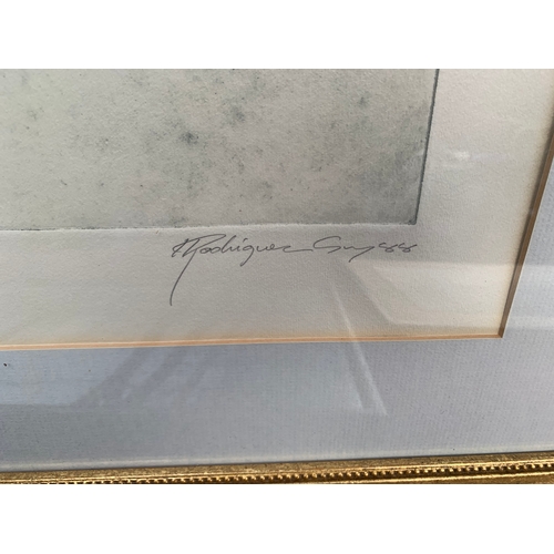 522 - Two signed prints, Original landscape scene and Two framed prints/photographs depicting a lake in th... 