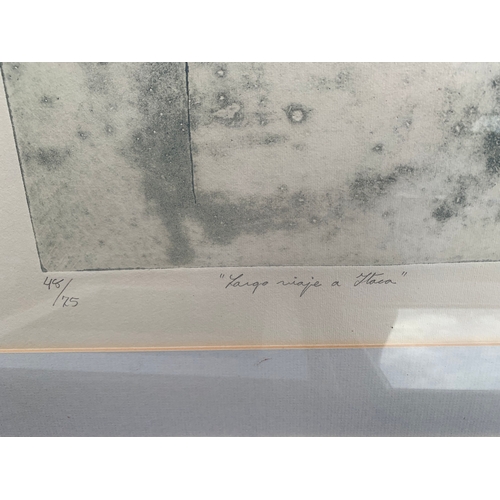 522 - Two signed prints, Original landscape scene and Two framed prints/photographs depicting a lake in th... 