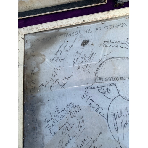 523 - Three Vintage Hand drawn sketches with Various messages and signatures.