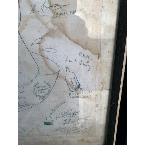 523 - Three Vintage Hand drawn sketches with Various messages and signatures.