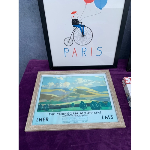 534 - A Collection of Modern Prints and a canvas