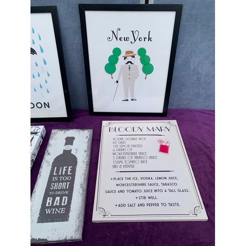 534 - A Collection of Modern Prints and a canvas