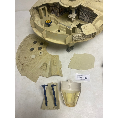 189 - Vintage Kenner Star Wars Vehicles including Millennium Falcon with Training Ball, Slave 1 and One Ma... 