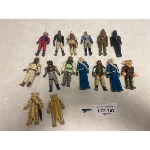 191 - Assortment of Vintage Kenner Star Wars Figures including, Chewbacca, Darth Vader, Leia in Boushh dis... 