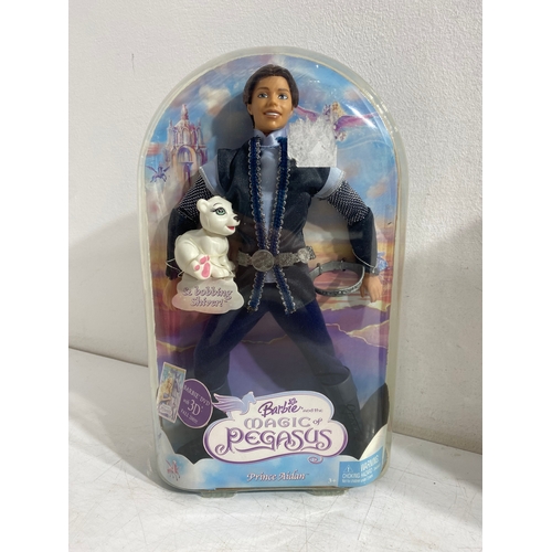 201 - Barbie Magic Pegasus Prince Aidan, Rockstars Derek and Baywatch Dolls with Various Barbie clothes an... 