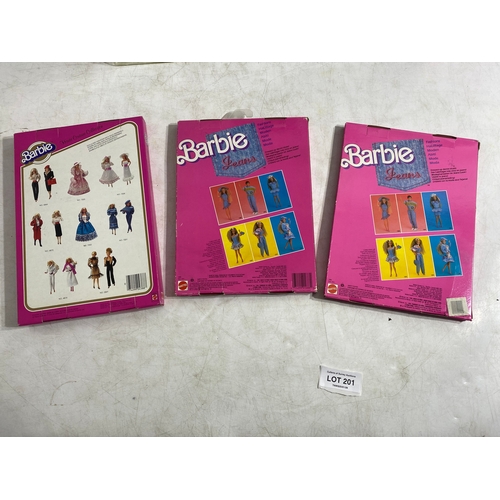 201 - Barbie Magic Pegasus Prince Aidan, Rockstars Derek and Baywatch Dolls with Various Barbie clothes an... 