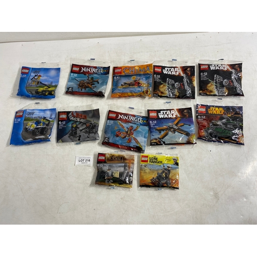 A collection of Lego Polybags including Lego city 30229,30228, Ninjago 30421,30422, The Lego Movie 30281, Legends of Chima 30265, The Lone Ranger 30260, The Hobbit 30213 and Star Wars 2 x 30276, 30278 and 30244