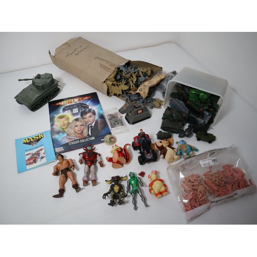 92 - Collection of 1980's cult series / film action figures and toy soldiers / tanks includes M.A.S.K Igu... 