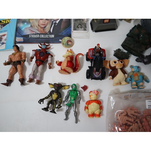 92 - Collection of 1980's cult series / film action figures and toy soldiers / tanks includes M.A.S.K Igu... 