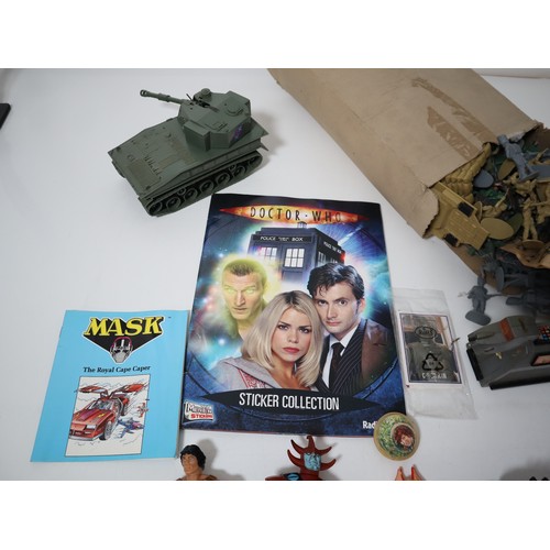 92 - Collection of 1980's cult series / film action figures and toy soldiers / tanks includes M.A.S.K Igu... 