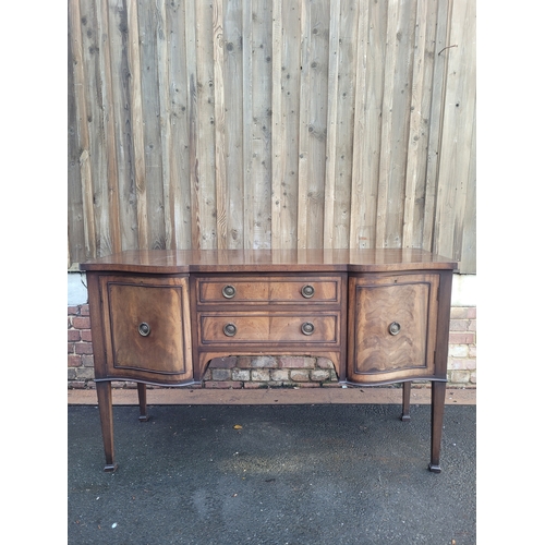 558 - Antique Serpentine Mahogany sideboard