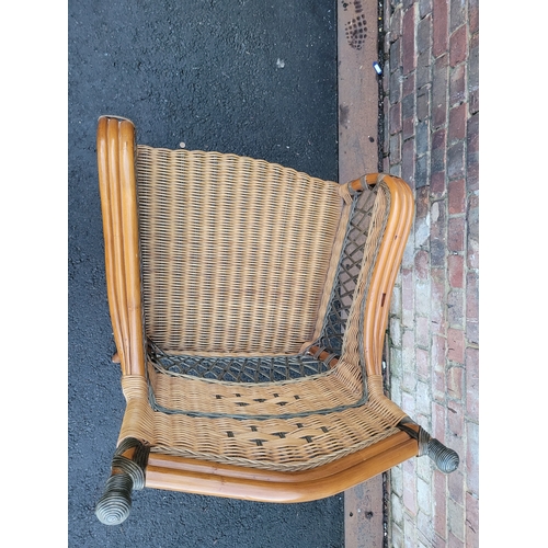 574 - Vintage Rattan and cane arm chair