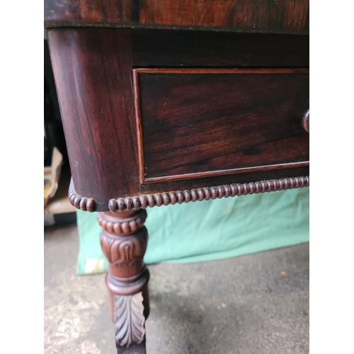 583 - Antique desk with beaded trimming