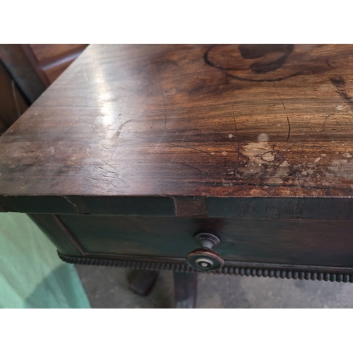 583 - Antique desk with beaded trimming